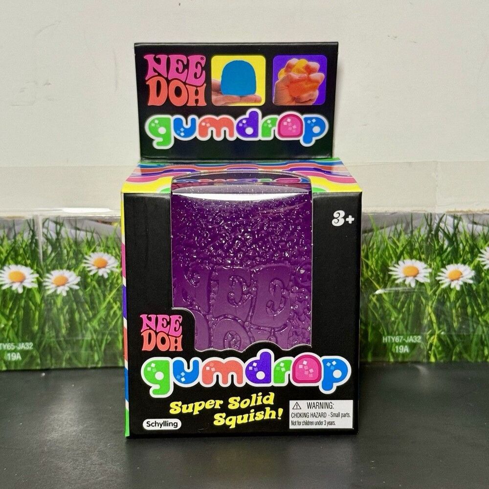 Schylling NeeDoh Gumdrop Super Solid Squish Purple Brand New 100% Authentic